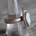 Vintage Sterling Turquoise Roper Ring 9.5