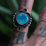 Vintage Sterling Turquoise Ring 5.5