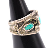 Vintage Sterling 3-Stone Turquoise Ring 8