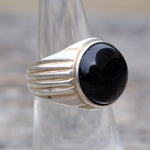 Vintage Sterling Onyx Ring 6.5
