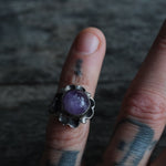 Vintage Sterling Amethyst Ring 3.75