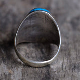 Vintage Sterling Inlaid Desert Bird Ring 11.5