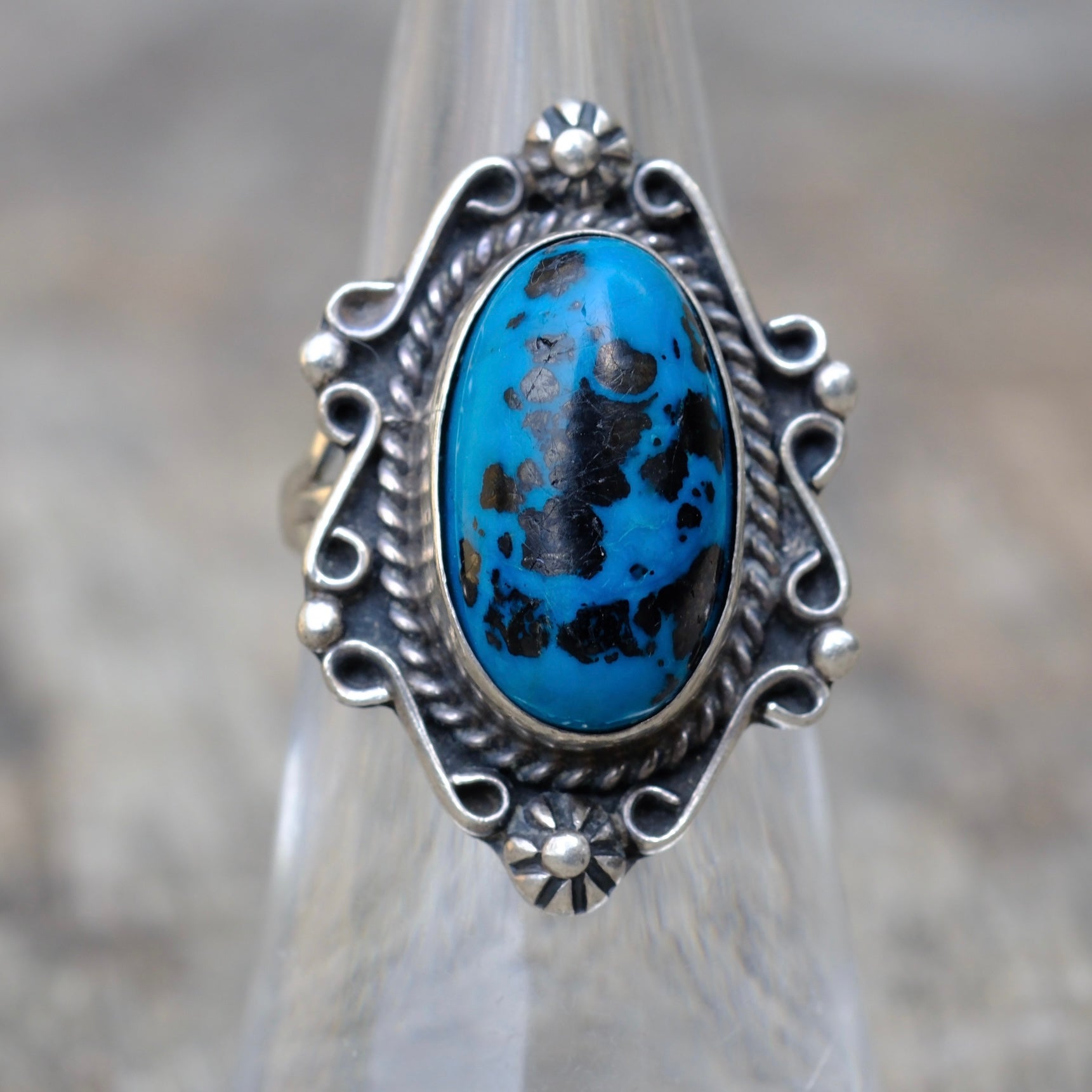 Vintage Sterling Turquoise Ring 6