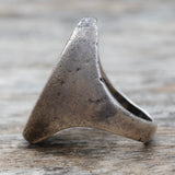 Vintage Sterling Crushed Turquoise and Coral Inlay Ring 9