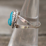Vintage Sterling Turquoise Roper Ring 5