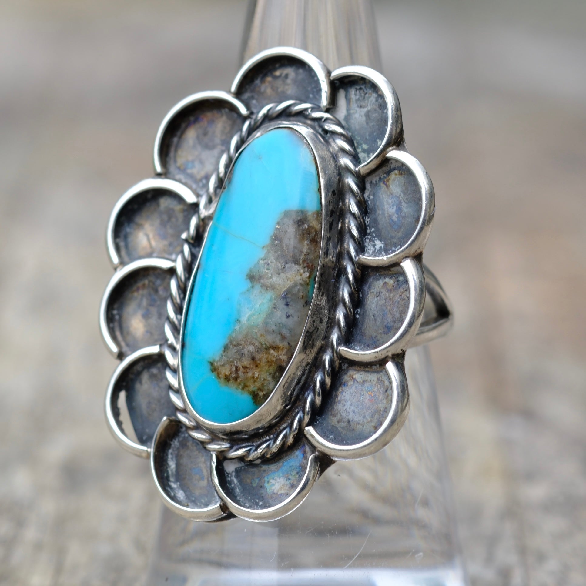 Vintage Sterling Turquoise Ring 7