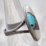 Vintage Sterling Zuni Inlay Ring 6.25