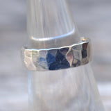 Vintage Sterling Silver Faceted Band Ring 5.75
