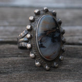 Vintage Sterling Older Agate Ring 6