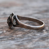 Vintage Sterling Silver Rose Ring 8