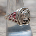 Vintage Sterling Silver Lucky Horseshoe Ring 9.75