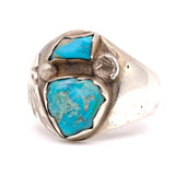 Vintage Sterling 2-Stone Turquoise Ring 9