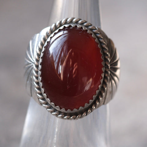 Vintage Sterling Carnelian RIng 5.75