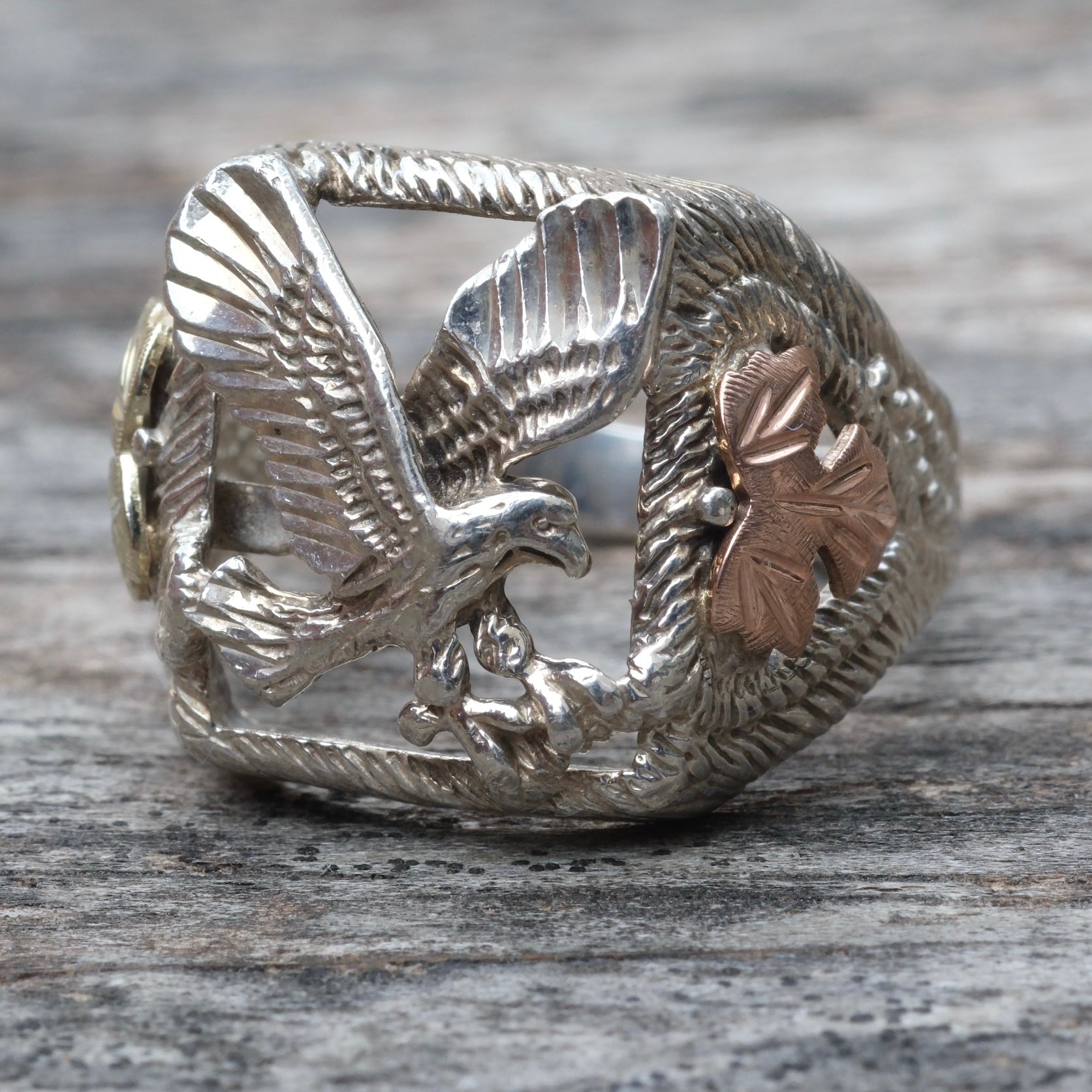 Vintage Sterling Eagle Signet Ring 9.25