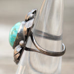 Vintage Sterling Turquoise Feather Ring 5.5