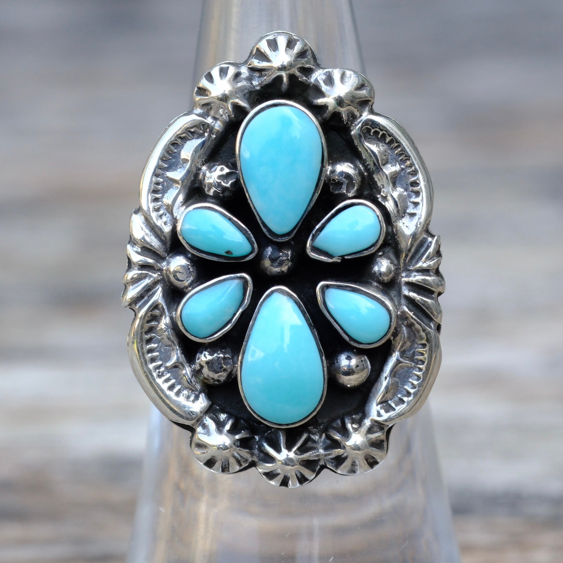 Vintage Sterling Turquoise Ring 6
