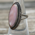Vintage Sterling Mother Of Pearl Ring 6.25