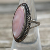 Vintage Sterling Mother Of Pearl Ring 6.25