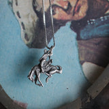 Vintage Sterling Bucking Bronco Necklace