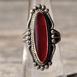 Vintage Sterling Carnelian Ring 6.75