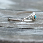 Vintage Sterling Turquoise Shadowbox Cuff
