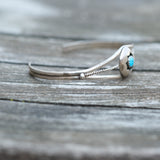 Vintage Sterling Turquoise Shadowbox Cuff