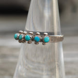 Vintage Sterling Snake Eye Turquoise Band 6.75