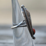 Vintage Sterling Multistone Feather Ring 4.25