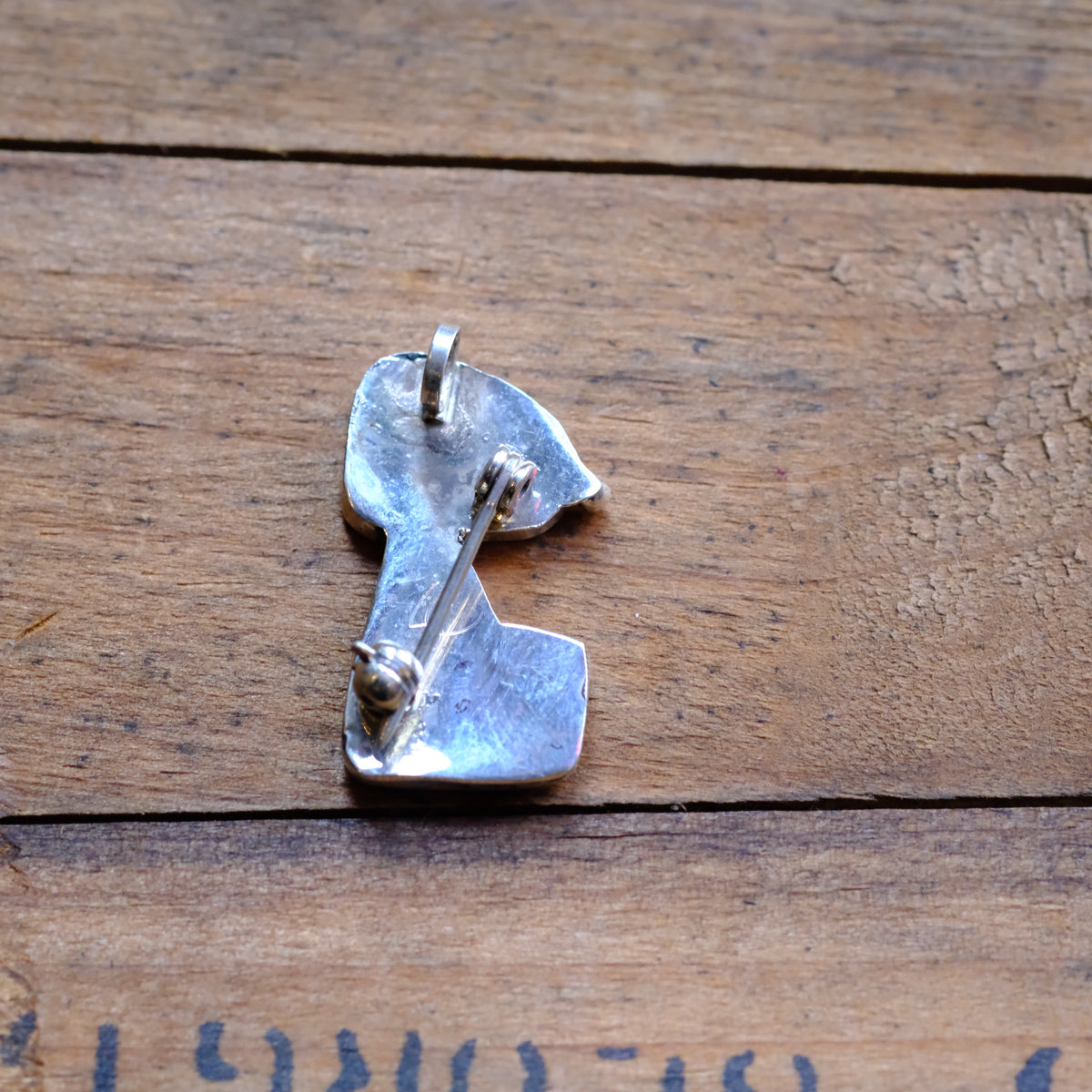 Sterling Silver Blue Collar Inlay Snoopy Pendant/Pin