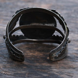 HUGE Vintage Sterling Inlay Dancer Cuff