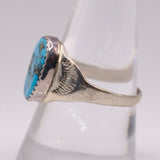 Vintage Sterling Turquoise Stamped Band Ring 9.25