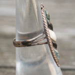 Vintage Sterling Multistone Inlay Ring 6.75