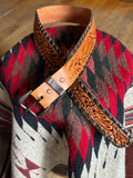 Vintage Hand Tooled Rockmount Ranch Brown Leather ‘GIL’ Studded Belt