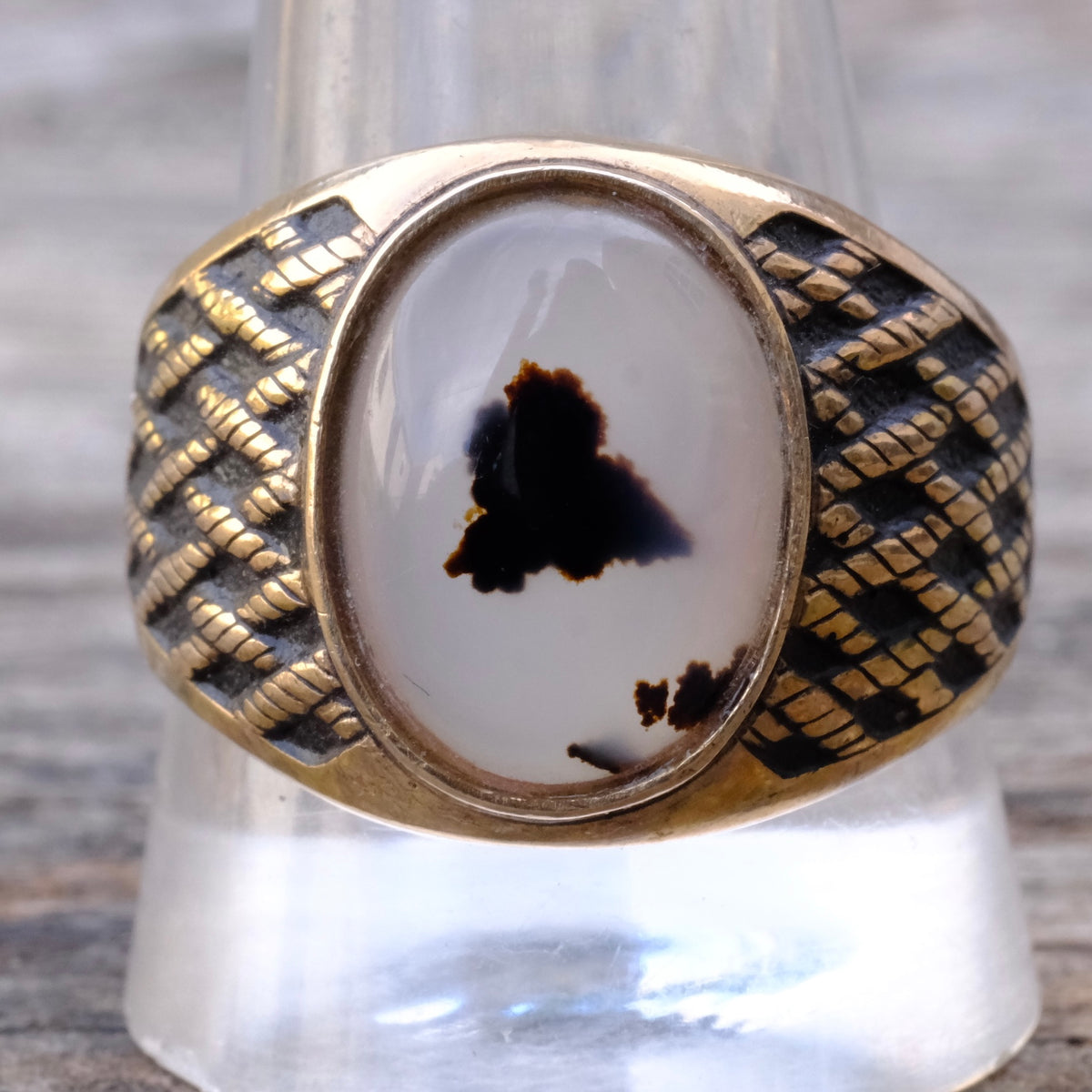 Vintage 10K Gold Filled Agate Signet Ring12.75