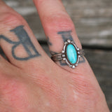 Vintage Sterling Turquoise Ring 5.75