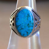 Vintage Sterling Turquoise Thunderbird Ring 7.25