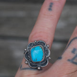 Vintage Sterling Turquoise Ring 5.75