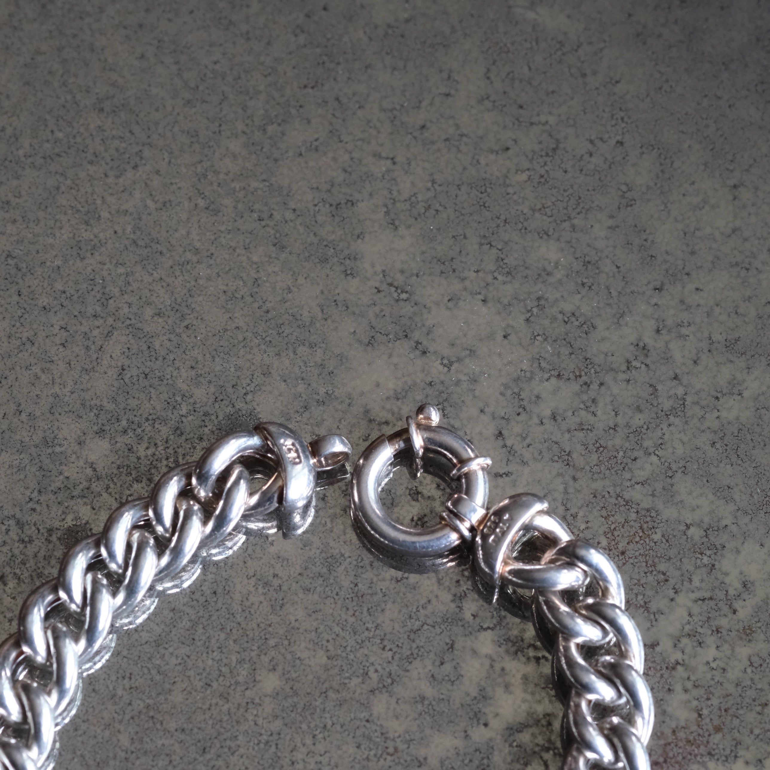 Vintage Sterling Silver Curb Chain Bracelet