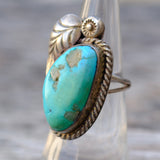 Vintage Sterling Turquoise Feather Ring 5.5