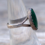 Vintage Sterling Malachite Ring 6.75
