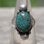 Vintage Sterling Turquoise Ring 4.25
