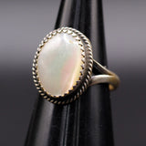 Vintage Sterling Mother Of Pearl Ring 4.25