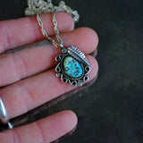 Vintage Sterling Turquoise Feather Necklace