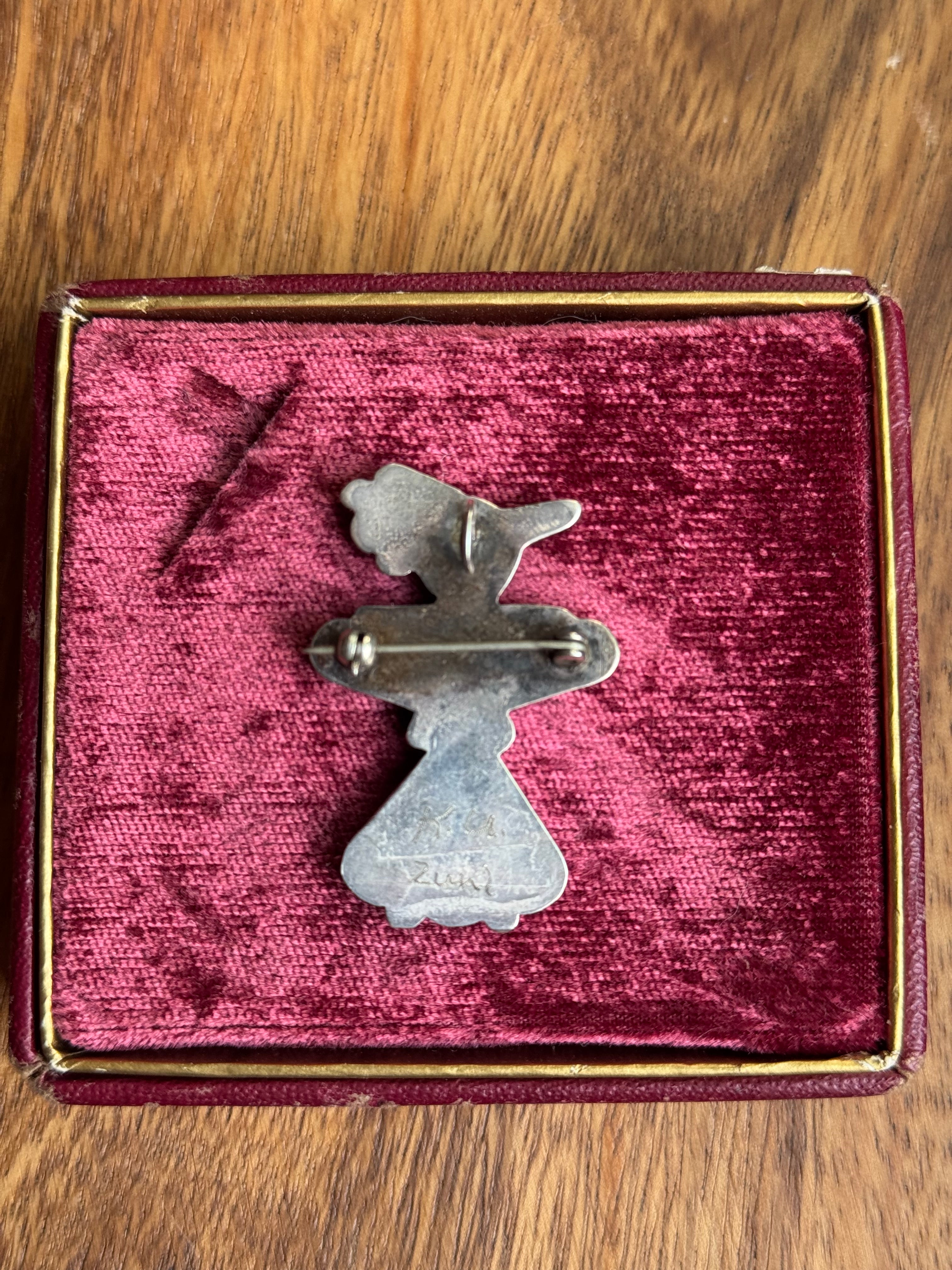 Vintage Sterling Silver Multistone Inlay Thunderbird Pin/Pendant