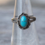 Vintage Sterling Turquoise Roper Ring 5