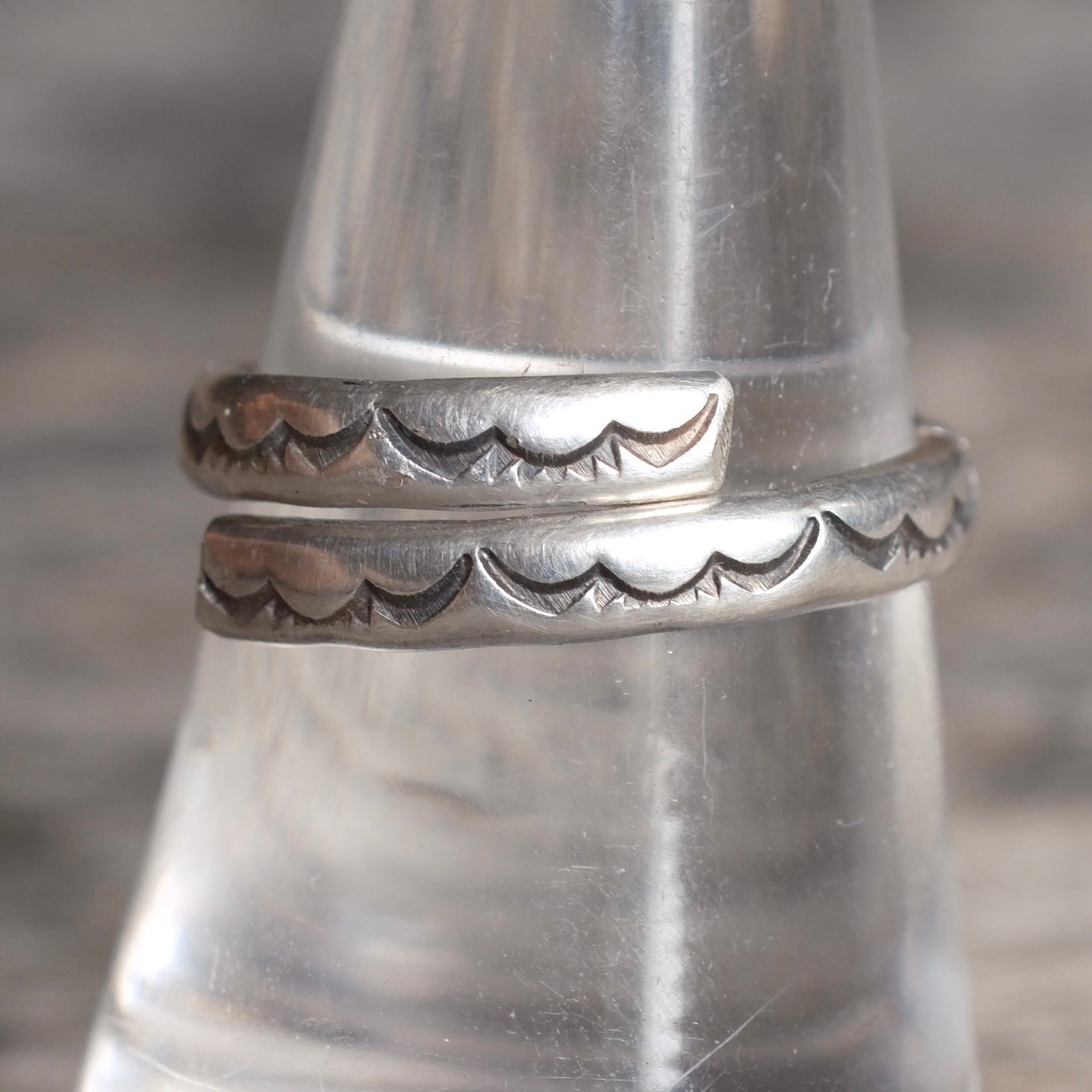 Vintage Sterling Silver Stamped Overpass Ring 7.5