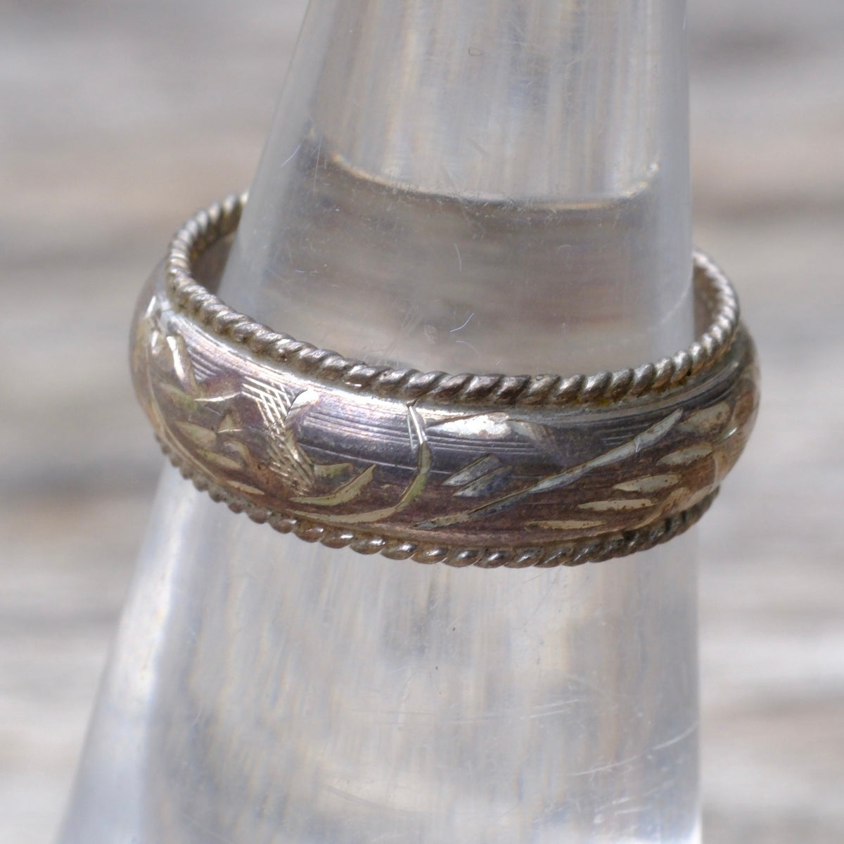 Vintage Sterling Scroll Ring 4.75