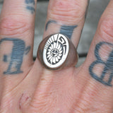Vintage Sterling Zuni Surface Ring 10.75