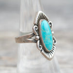 Vintage Sterling Turquoise Ring 6.75