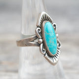 Vintage Sterling Turquoise Ring 6.75